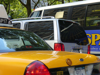 This photo of different modes of transportation was taken by an unknown photographer.